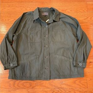 Torrid Canvas Raglan Chore Jacket – Size 3X (22/24) – Deep Depths Green